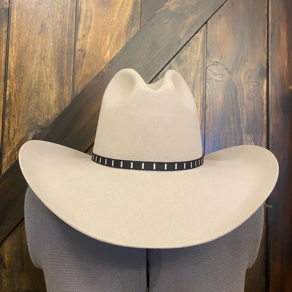 SOLD- Stylish Cream Cowboy Hat with Black Band